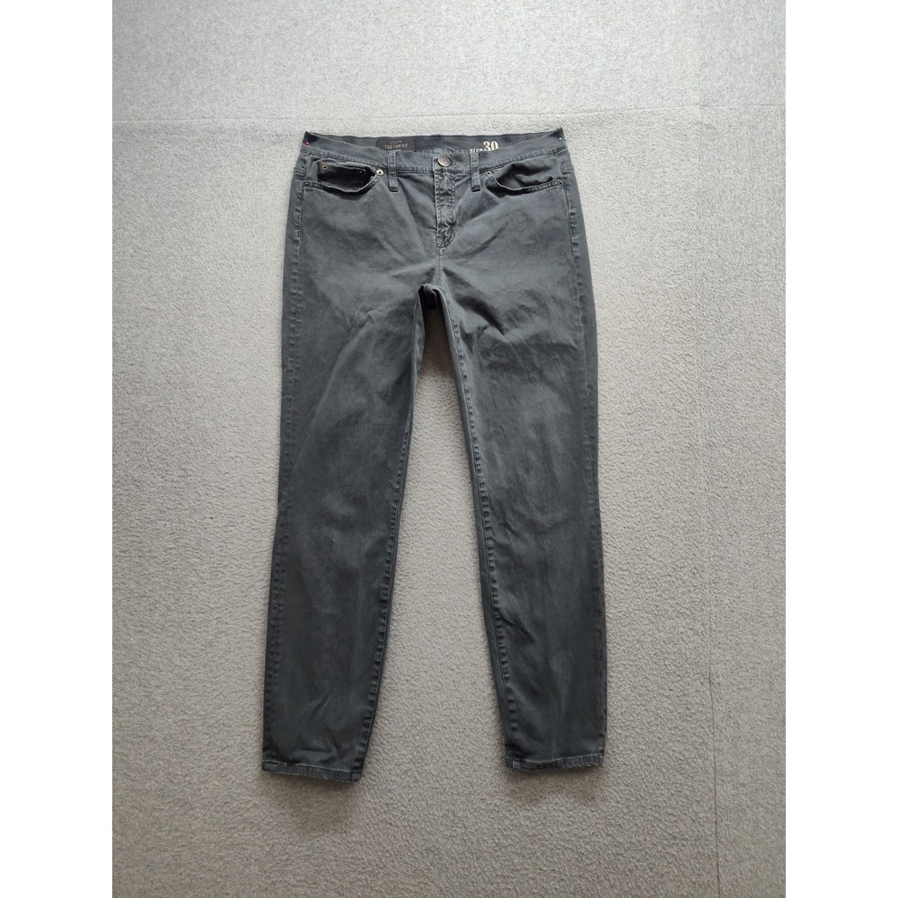 J‎ Crew Women Jean 30 Gray Denim Skinny Mid Rise 5 Pocket Design Cotton Blend